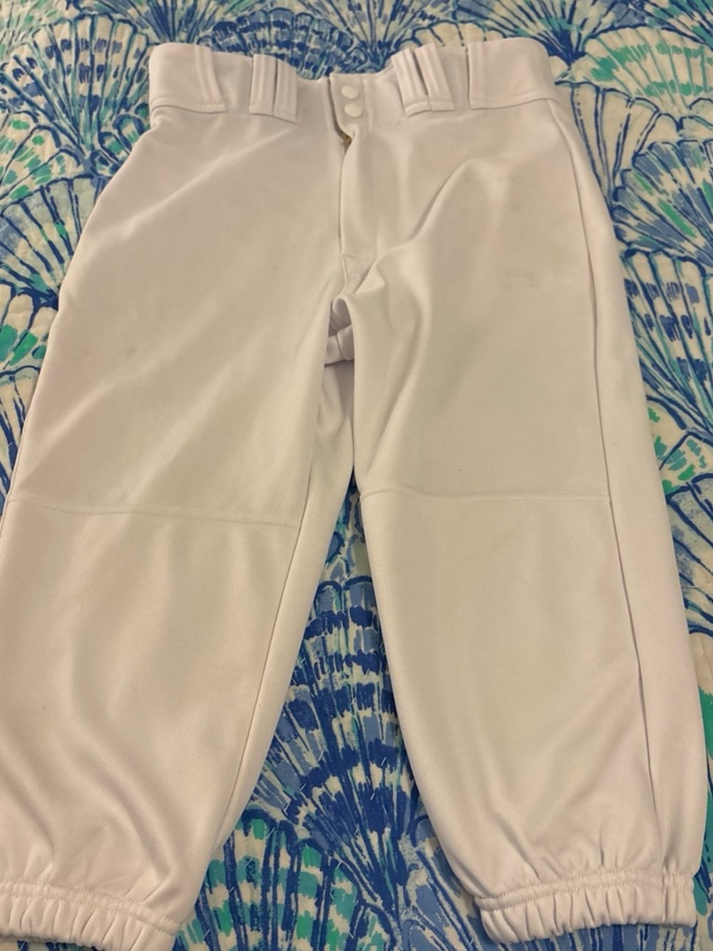 White Athletic Baseball Knickers Pants